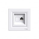 Розетка комп'ютерна RJ45 біла з рамкою (Asfora)